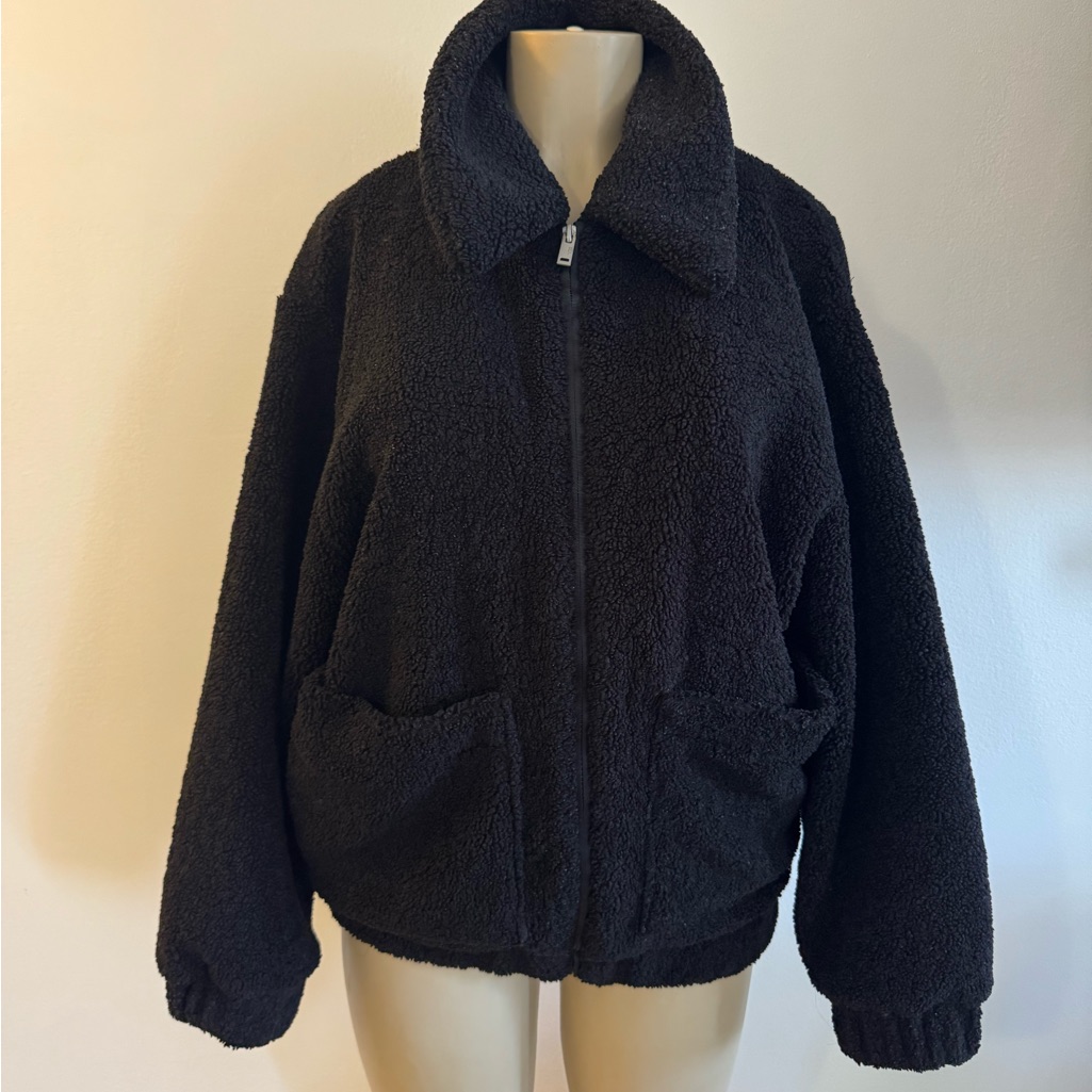 Ugg Black Jackeline Teddy Bear Jacket Size Small